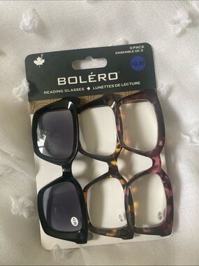 Women's 3-Pack Reading Glasses – Black, Tortoiseshell, Purple